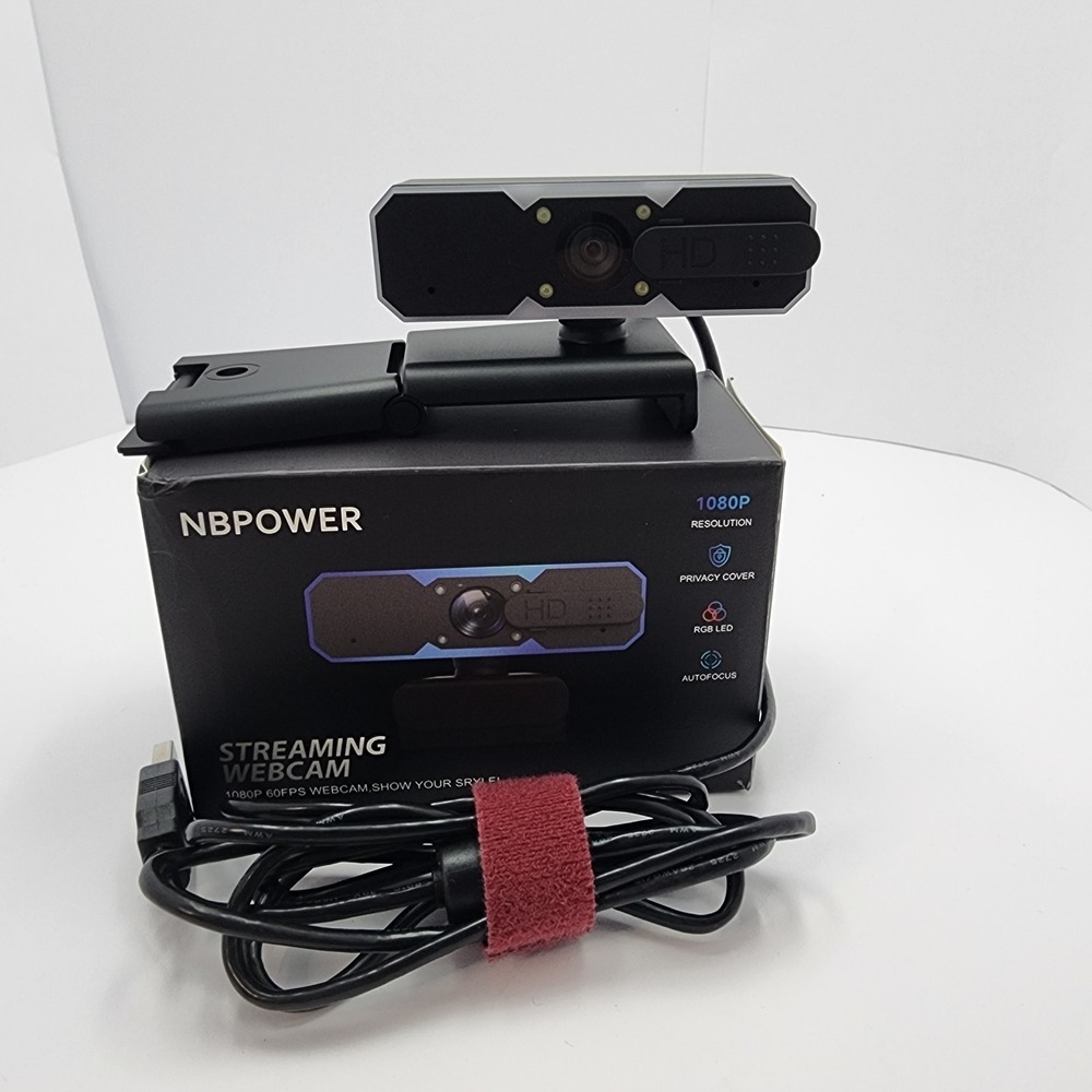 NBPOWER Black 1080P 60Fps Autofocus Digital Streaming Webcam With Microphone - Picture 2 of 8